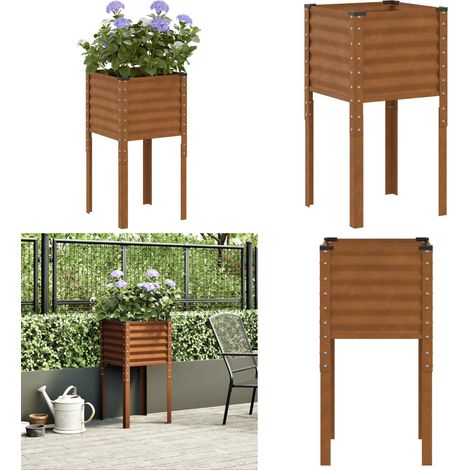 vidaXL Jardinière 45x45x88 cm acier résistant aux intempéries (1/5)