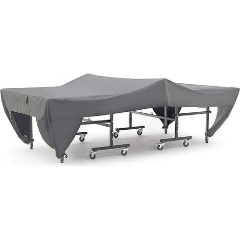 Tischtennisabdeckung, 280 x 152 x 76 cm, tragbare, wasser- und staubdichte Tischtennis-Abdeckung, für den Außenbereich, Garten, Terrasse - (420D Grau) (1/5)