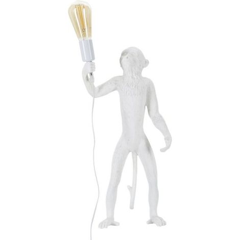 Lampada da tavolo in resina scimmia Monkey - Bianco