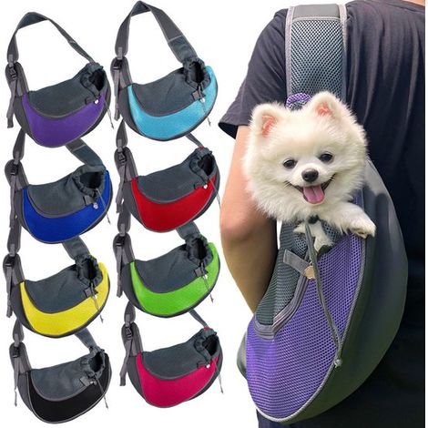 Hundetragetasche Hundetragegurt Hundetasche Hundetransportbox bis 13 kg lila (1/5)