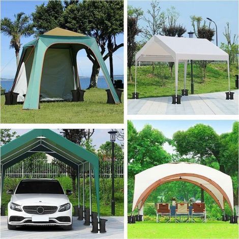 Poids De Sable - Pour Gazebo Tonnelle Parasol Pergola Tente Pliante - Noir - Lot De 4 (1/4)