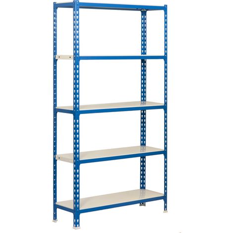 Simonrack Mensola moderna blu e bianca in metallo 5 livelli
