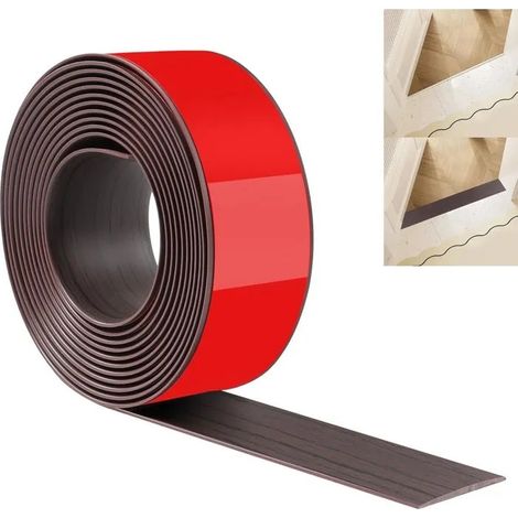 Bande de Transition de Sol JUNART 400cm×5cm, bande autocollante en PVC pour joindre moquette et carrelage, sé - Noyer Noir 400cm×5cm (1/5)