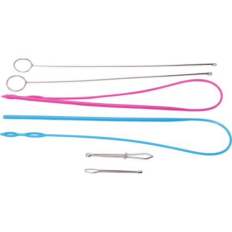 Ensemble de 6 enfile-cordes, enfile-cordes élastiques pour sangles en tissu, accessoires de tricot DIY (1/5)