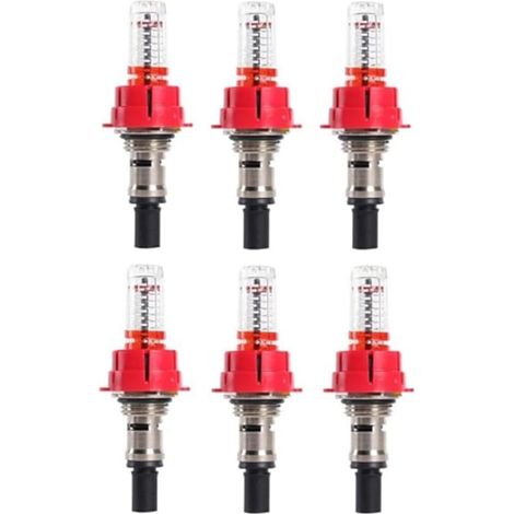 6 Pcs Débitmètre de Collecteur de Chauffage par le Sol, Régulateur de Surveillance de Débit Visuel pour Systèmes de Chauffage par le Sol (1/2) (1/5)