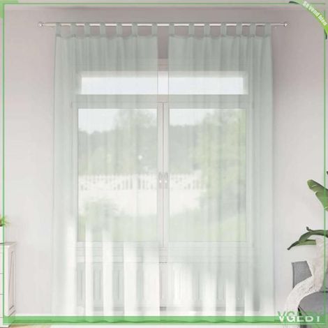 4102300 Rideaux en voile avec boucles 2 pcs gris clair 140x260 cm (1/5)