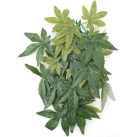 Plante artificielle verte, fausses feuilles, décoration pour aquarium, terrarium, reptiles, 30 cm (1/5)
