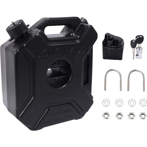 Réservoir à carburant noir 5 l - Réservoir à carburant - Réservoir de rechange Jerrycan - Avec serrure et clé - 454464 (1/5)