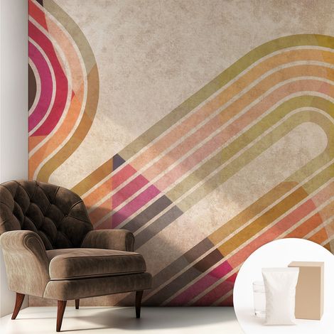 Carta Da Parati - Murale Alla Moda Decorazione - Camera Da Letto - Con Colla Gratuita Linee geometriche 250x250 cm (1/5)