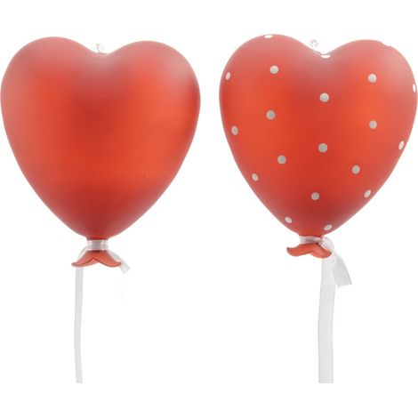 1 CUORE IN VETRO 9x5x11CM DECORAZIONE SAN VALENTINO