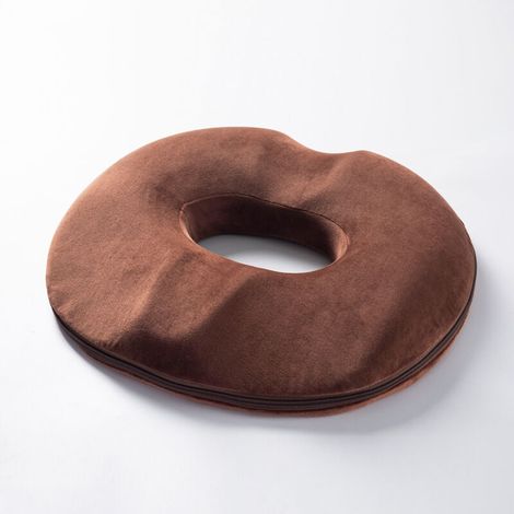 Coussin de siège orthopédique pour homme, Coussin ergonomique anti-hémorroïdes et escarres en polyester, pour bureau, voiture et fauteuil roulant, 45cm x 40cm Bleu (1/4)