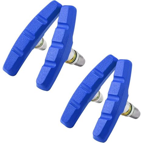 2 Paires V-Brake Patins de Frein 70mm V Bike plaquettes de frein de vélo avec écrous hexagonaux et entretoises Ensemble de blocs de Frein Vélo Set 70 mm VSP70(Bleu) (1/5)