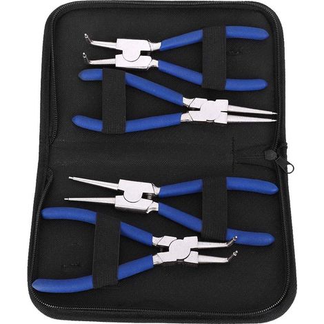 Ej.Life 4tlg Sprengringzangen, Seegering-Zangen Seegeringzange Set Sicherungsringzange Professionelle 7 Zoll Mit tauchbeschichteten Griffen für Außen und Innensicherungsringe (1/5)