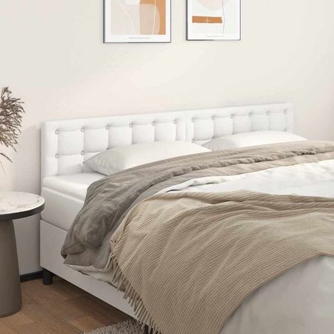 vidaXL Testiera Bianca 160x5x78/88 cm in Similpelle