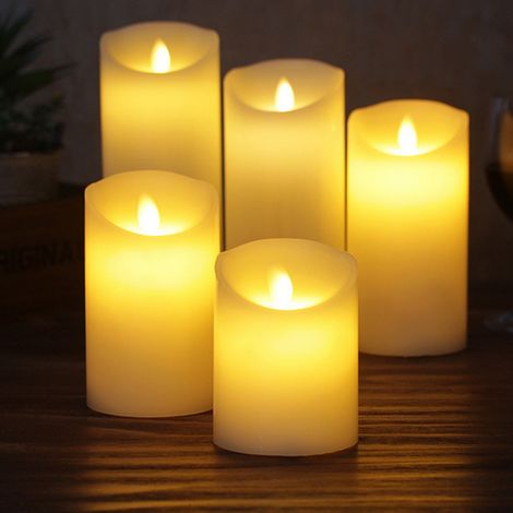 Bougie LED forme bougie sans flamme, lampe décorative avec télécommande, 10cm, lot idéal pour décoration (1/5)