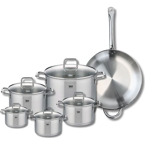 Set de 1 Poêle de cuisson 32 cm et 5 faitouts 12, 14, 16, 20 et 26 cm Elo Profi Citrin (1/5)