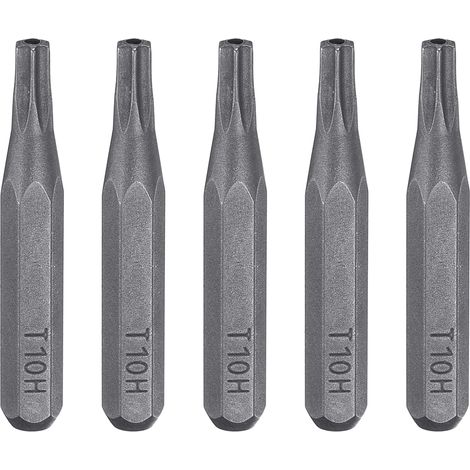 5pcs T10H Embout de Tournevis Torx 5/32" Tige Hexagonale 28mm Longueur Acier S2 Magnétique Tête Étoilée à 6 Pans pour Tournevis Manuels Électriques Réparation de Précision (1/5)