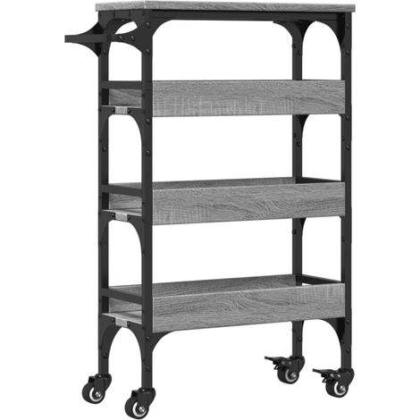 Maison Exclusive - Carrito de cocina madera de ingeniería gris So