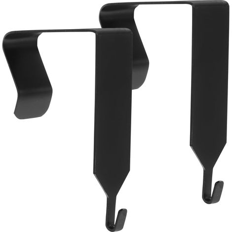 Gancho Trasero de Puerta Hierro Negro 2 Piezas para Hogar (1/5)