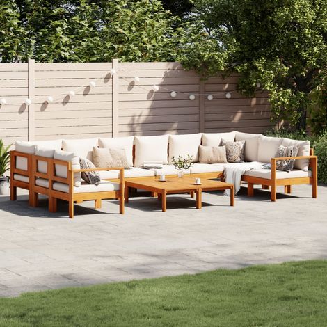 8-tlg. Garten-Sofagarnitur mit Kissen Massivholz Akazie (1/5)