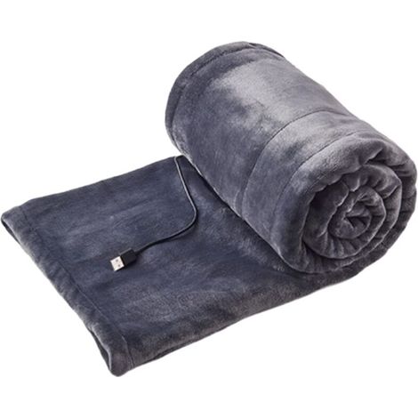 Heated Shawl Blanket, USB Powered and Wireless Design, Washable with 3 Temperature Settings, Electric Heated Throw Blanket, Grey (1/4)