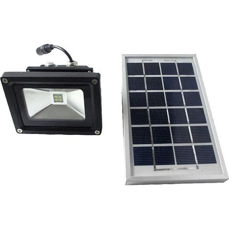TrAdE Shop Traesio - Faretto Faro Led Energia Solare Pannello Batteria Ricaricabile Ip65 5w 9v -
