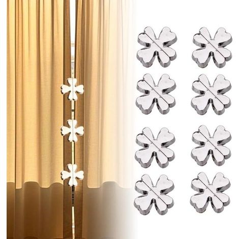 Magnetische Raffhalter für Vorhänge im Vier-Blatt-Design, starke magnetische Anziehungskraft, dekorativ und praktisch, 8 Stück (1/3)