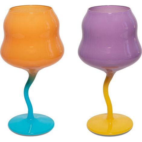 Set 2 Calici da Cocktail in Vetro Colorato 450 ml WD LIFESTYLE