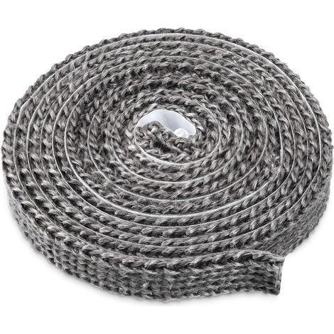 Selbstklebende Dichtung für Holzöfen, Kamine und Backöfen, aus Fiberglas, hitzebeständig bis 550°C, Maße 3mm x 20mm x 3m, ideal für Ofen- und Kesseltüren