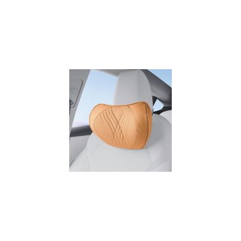 Appui-TêTe, Coussin de Nuque en Mousse à Mémoire de Forme pour Voiture, Cuir Oreillers de Cou pour Siège, Coussin Universel pour la Conduite, Maison, Bureau, Marron Palomino, 1 Pièce