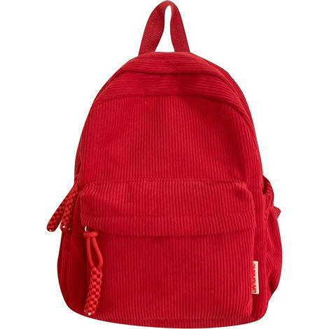Mochila informal de pana para estudiantes, bandolera, bolsa de lluvia, mochila para tienda de campaña, roja, talla única