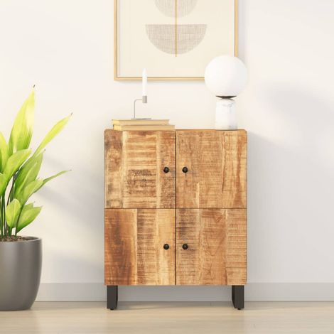 Aparador con 4 puertas madera maciza de mango 60x33x75 cm vidaXL (1/5)