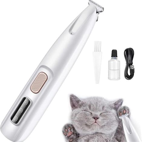 Kabelloser Tierhaarschneider für Hunde & Katzen, Pfoten- und Augen-Trimmer, kompakt (3×16 cm), 18-mm Kopf, 500-mAh Akku, 1,5–2 h Ladezeit