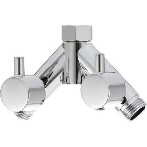 Umstellventil aus Messing für Dusche – 2-Wege – Y-Verteiler – 1/2" – Für Duschschlauch und Duschkopf – Chrom
