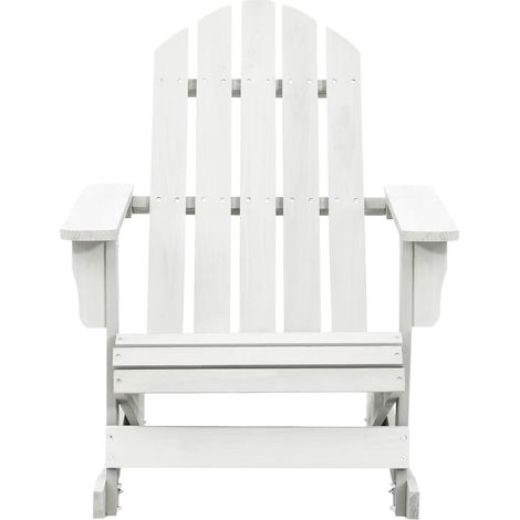 Chaise à bascule de jardin Chaise d'extérieur Bois Blanc (1/5)