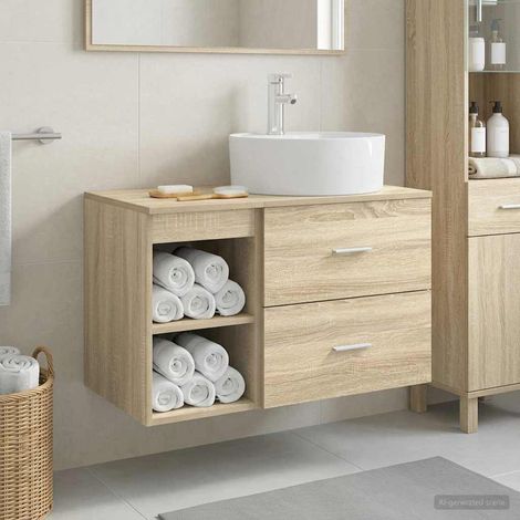 vidaXL Set di mobili per il bagno 2 pcs Rovere Sonoma