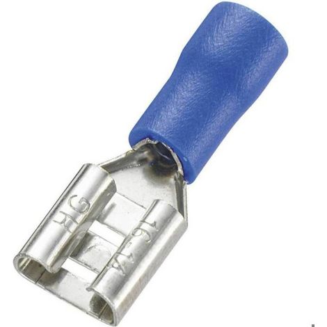 Cosse clip 6.4 mm x 0.8 mm FDD2-250 180 ° partiellement isolé bleu 100 pc(s) (1/2)