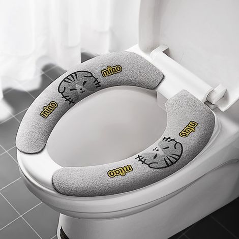 Nombre del producto: Protectores de asiento de inodoro Panda Comfort, fundas adhesivas suaves de 35 x 9 cm