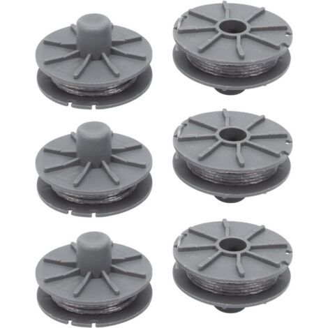 Pair Lntyq 5307-20 Bobine de fil de rechange 6 Pièces pour Gardena Coupe-bordure - Diamètre : 1,6 mm - 6,1 m - Pour type 9805, 9806, 9807, 9808, 9809, 9827, 8846, 8847, 8848, 9870, 9872, 9874