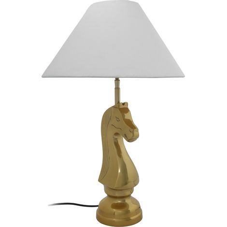 Lampada da tavolo Bishop Scacchi in ottone e cotone (1/3)