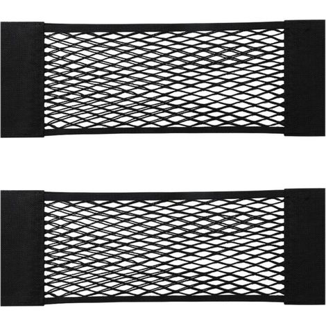 royaluxe - Autres rangements,Filet Coffre Voiture, Filet de Rangement de Coffre, Grande Taille 80 x 25 cm, Bouteilles, épicerie Noir 2Pcs (1/5)