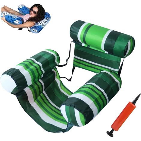 Bouée Piscine Matelas Gonflable Géant – 4 en 1 Hamac Flottant De Piscine pour Adultes Fauteuil Flottant avec Dossiers Confort Idéal pour Été, Plage Et Vacances, 76x40,5x61cm(Pompe à Air Incluse) (1/5)