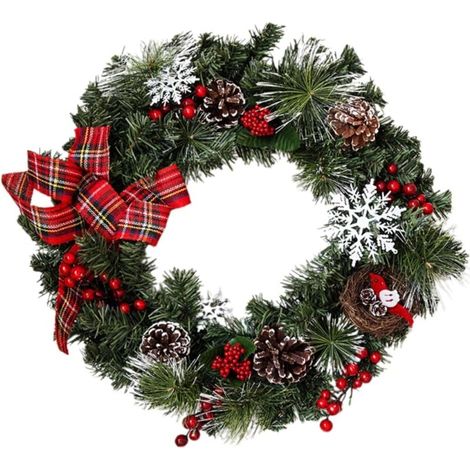 Artificial Halloween Christmas wreath, garland for indoor and outdoor use, holiday wall decoration, round front door wreath, Christmas wreath (1/4)