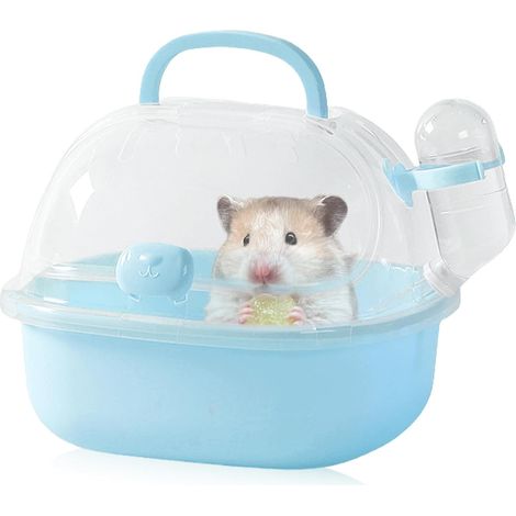 1 Cage de transport, Poignée portable, Fentes d'aération, Boucle de sécurité, Bouteille d'eau, Pour hamsters souris gerbilles (1/5)