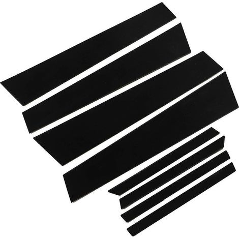Ensemble de 8 pièces de caches de vitres en polycarbonate noir brillant pour montants B, compatibles avec les Honda Civic à partir de 2012. (1/5)