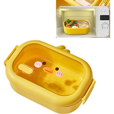Bento-Lunchbox „Kleine gelbe Ente“ aus Edelstahl, Thermobehälter fürs Büro (1/5)