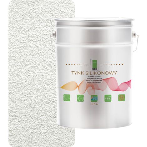 Weißer Silikonputz für Außenfassaden, 1,5 mm, Premium, 15 kg (1/5)