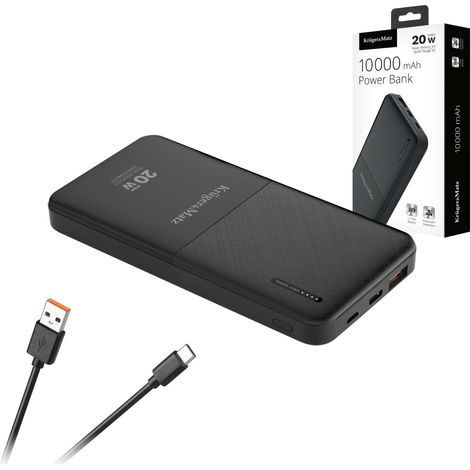 Batterie externe 10 000 mAh 20 W QC PD USB-C KrugerMatz (1/5)