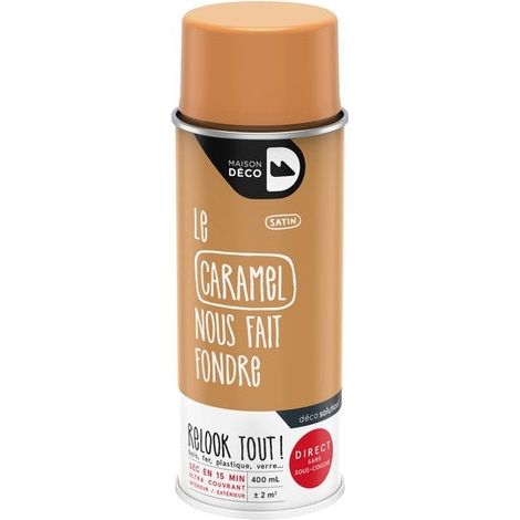 Peinture aérosol Relook Tout MAISON DECO caramel satiné 400 ml