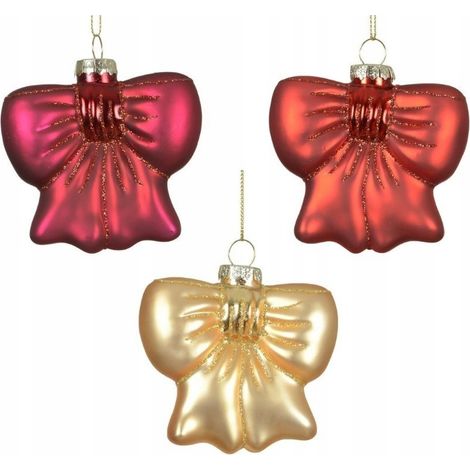 Adorno para árbol de Navidad, lazo de cristal, 8,5 cm, 3 colores a elegir, 1 unidad. (1/4)